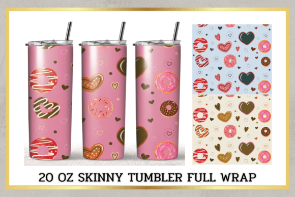 20 Oz Skinny Tumbler Doughnut Fantasy Graphics