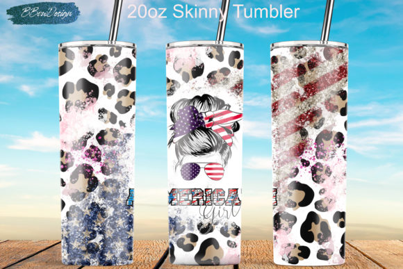 American Girl Leopard Skinny Tumbler Graphics & Wraps