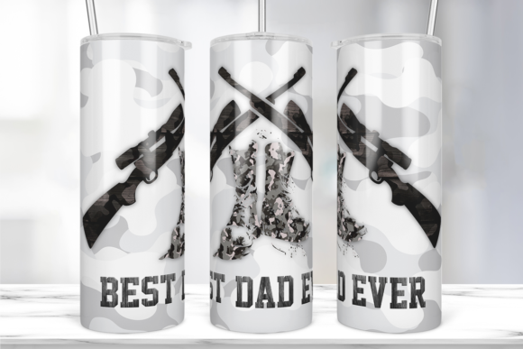 Best Dad Ever Camo Tumbler Wrap: Graphics & Print Templates