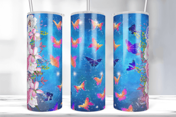 Butterfly Tumbler Wrap 20 Oz Graphics & Print Templates