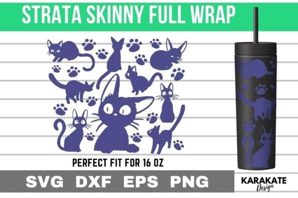 Cats 16 Oz Strata Skinny Wrap SVG: Graphics for Crafts & Branding