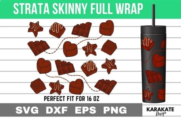 Chocolate, 16 Oz Strata Skinny Wrap SVG: Graphics for Crafts-Driven Branding