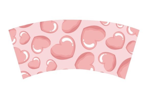 Cup Design with Pink Love Pattern Graphics for Crafts