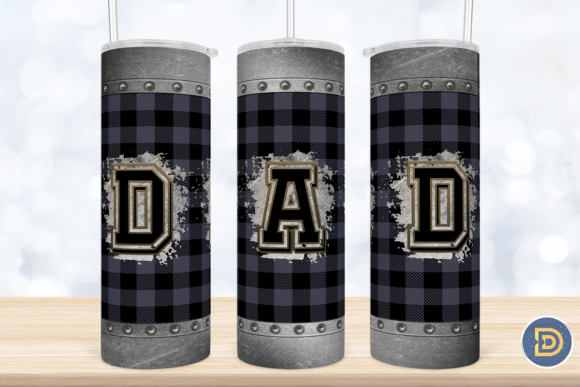 Dad Plaid Steel Tumbler Graphics for Crafts