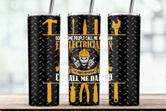 Electrician DAD Sublimation Tumbler Wrap: Graphics for Crafts-Driven Branding