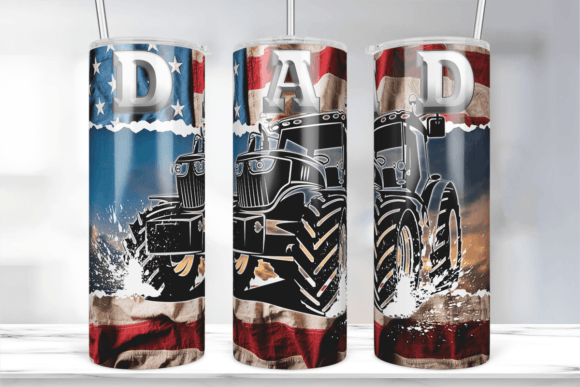 Farmer Dad Tractor 20oz Tumbler Wrap: Graphics for Crafts