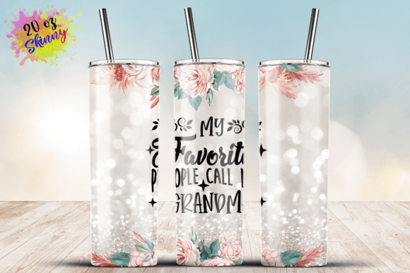 Floral Grandma Tumbler Graphics for Crafts Publishing