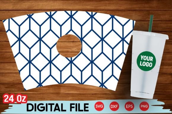 Geometric Pattern Venti Cup Wrap: Graphics for Crafts & Branding