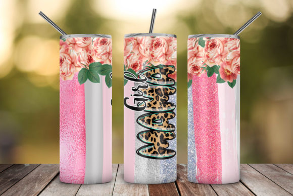 Girl Mama 20Oz Skinny Tumbler PNG Graphics for Tumbler Wraps