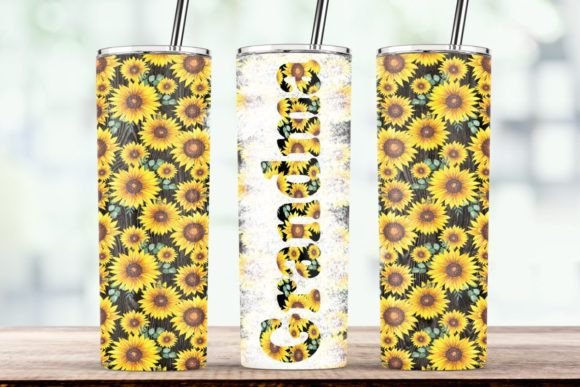 Grandma Sunflower 20 Oz Skinny Tumbler Graphics