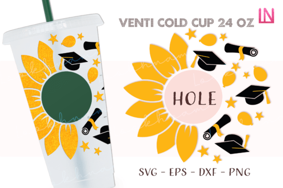 Half Sunflower Graduation Ring Venti SVG: Graphics for Crafts & Content