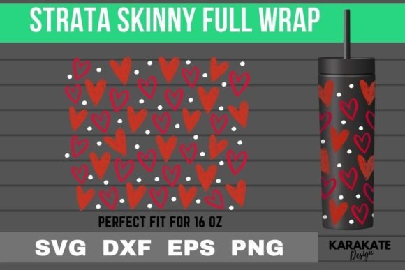 Heart Dots 16oz Strata Skinny Wrap: Graphics for Crafts & Content