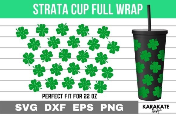 Lucky Shamrock, 22 Oz Strata Cup Wrap: Graphics for Crafts & Local Branding