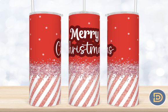 Merry Christmas Candy Cane Tumbler Wrap: Graphics for Crafts
