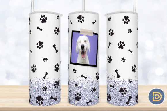 Picture Frame Paw Dog Glitter Tumbler: Graphics for Crafts-Driven Brands