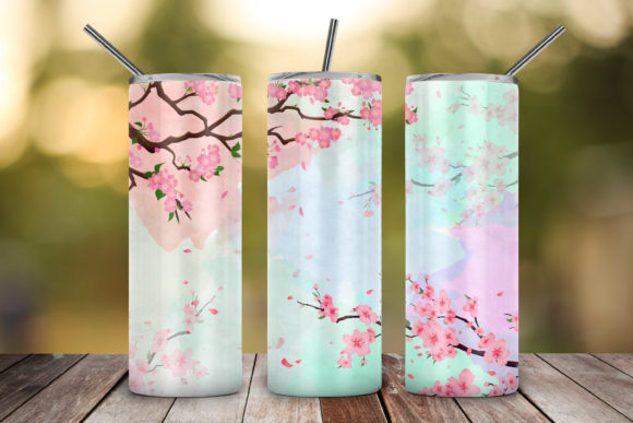 Pink Sakura Flower 20Oz Skinny Tumbler