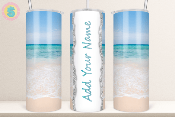 Seamless Summer Beach Tumbler Wrap: Graphics for Crafts
