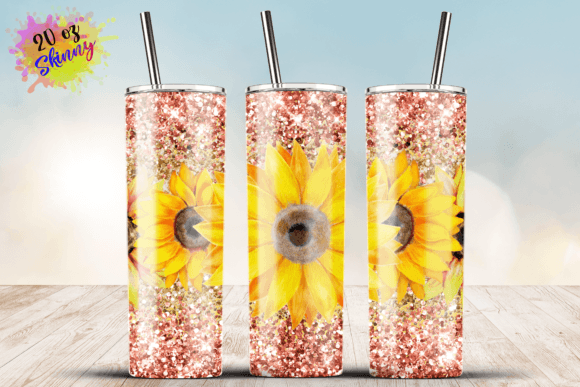 Sunflower Gold Glitter Tumbler Graphics for Crafts