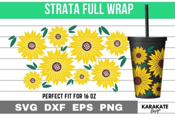 Sunflower Leaf Cup Wrap: Graphics for Crafts & Content