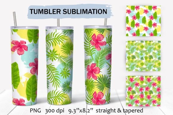 Tropical Sublimation Tumbler Wraps: Graphics for Crafts & Content