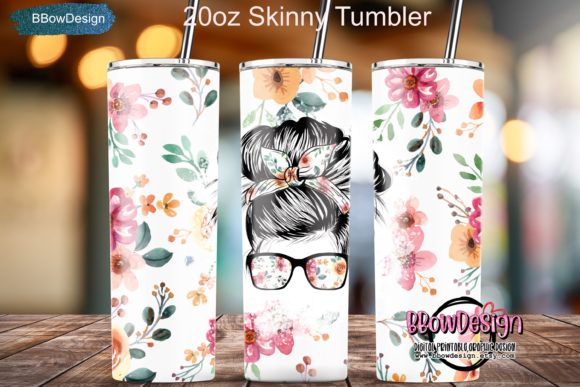 Yellow Pink Floral Watercolor Tumbler Graphics